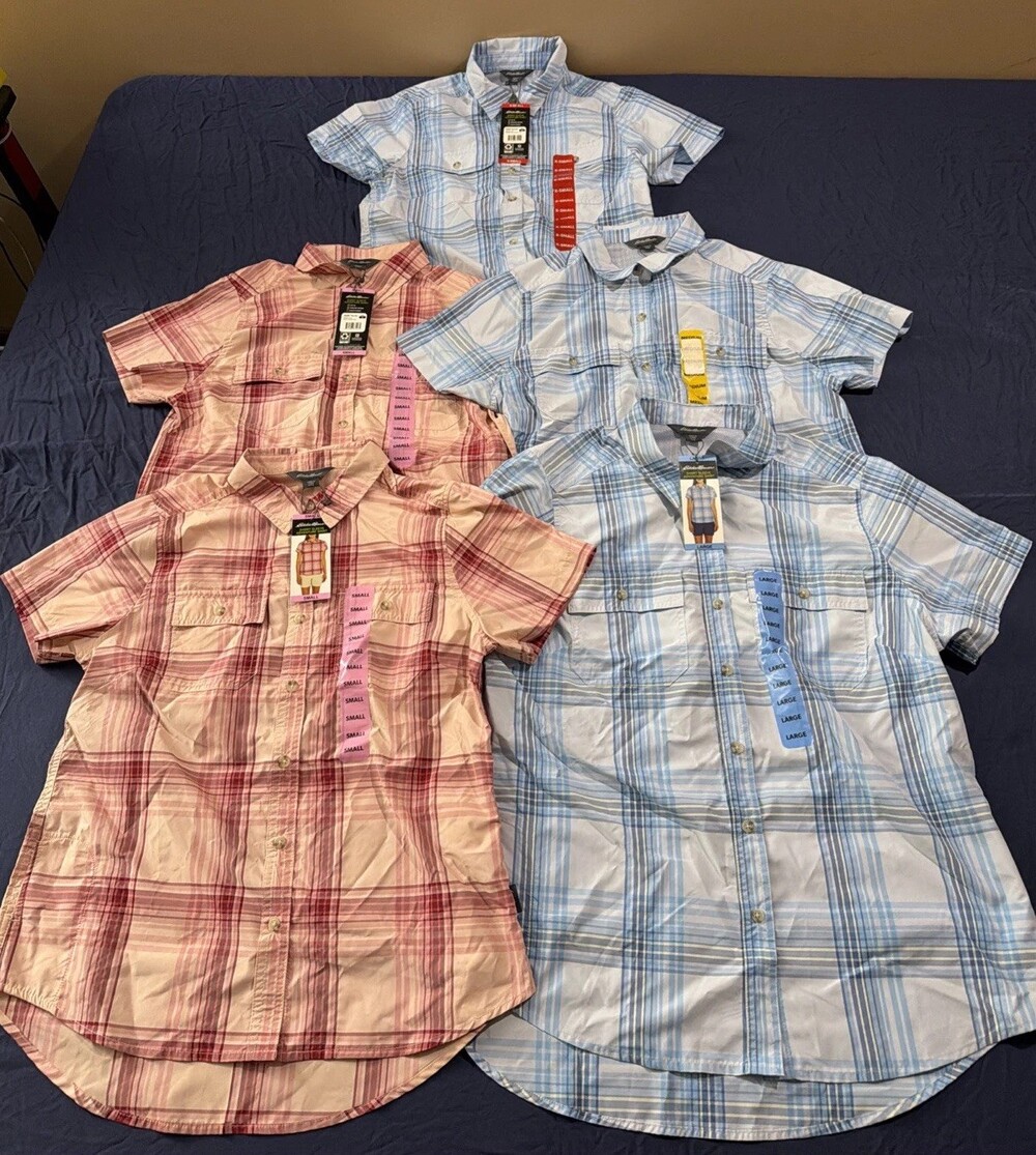 Brand New With Tags Eddie Bauer Adventure Shirt Bundle Women’s Sizes Pink & Blue